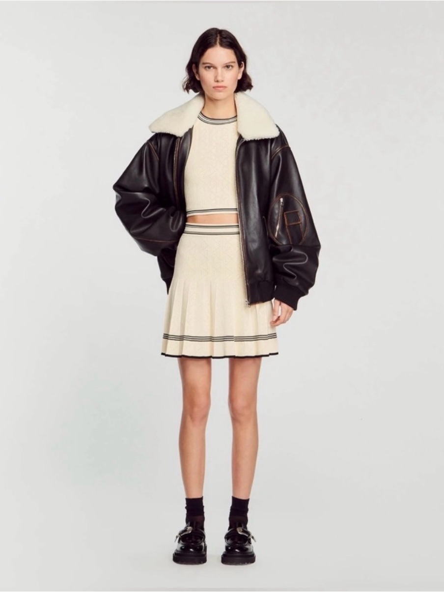 House Of Harlow 1960 Varsity Pointelle Knit Two-Piece Set